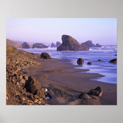 OR Oregon Coast Myers Creek rock formations Poster