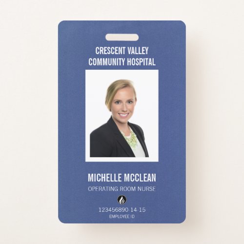 OR Registered Nurse ID Professional BLUE Simple Badge