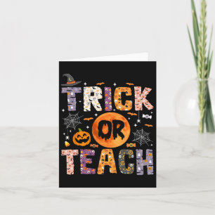 Or Teach Funny Teachers Halloween Ghost Card