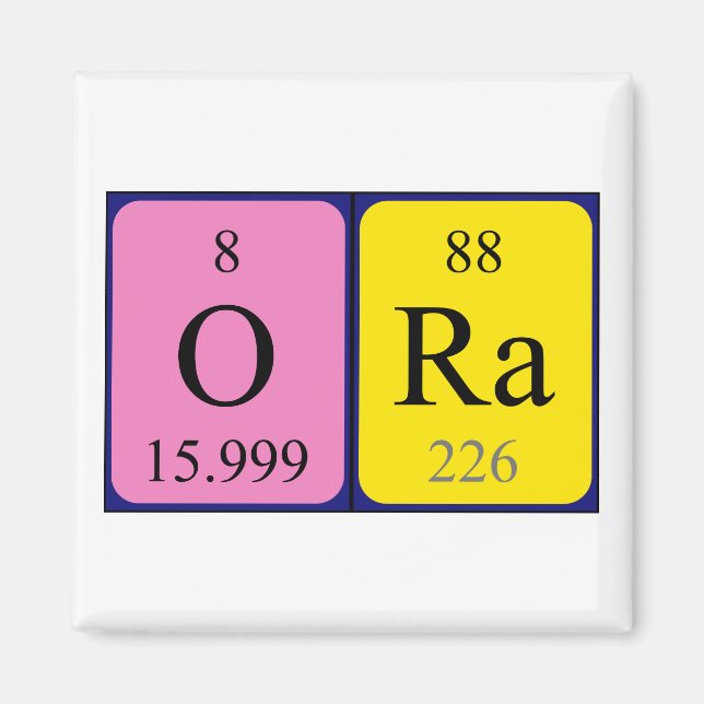 Ora periodic table name magnet (Front)