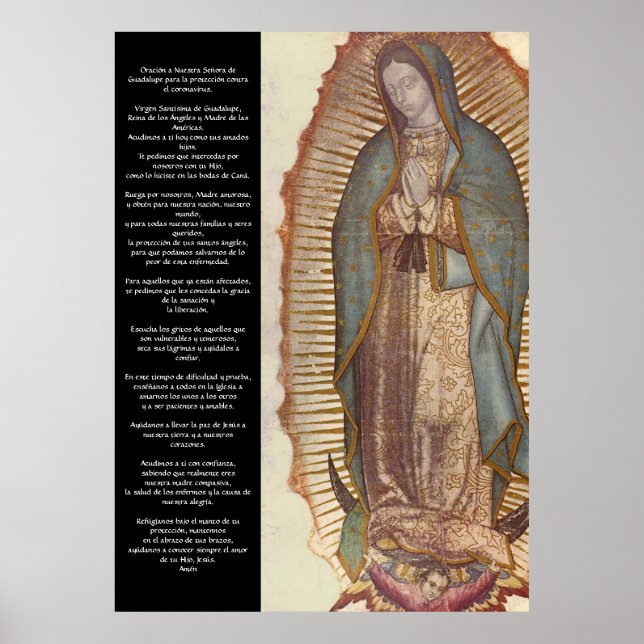 Oración Guadalupe para la protección coronavirus Poster (Front)