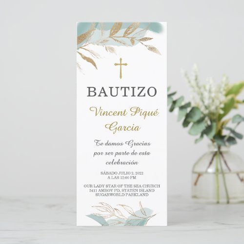 Oraciones Cortas Bautizo Tarjeta Prayer Card