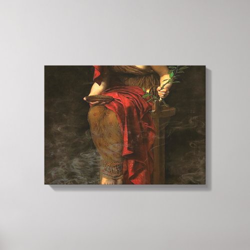 Oracle Priestess Of Delphi Pythia In High Priestes Canvas Print