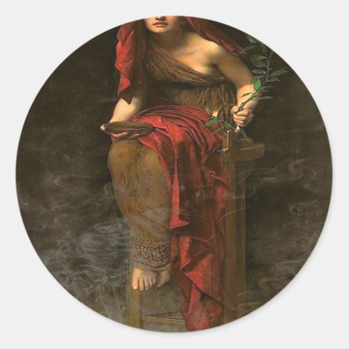 Oracle Priestess Of Delphi Pythia In High Priestes Classic Round Sticker