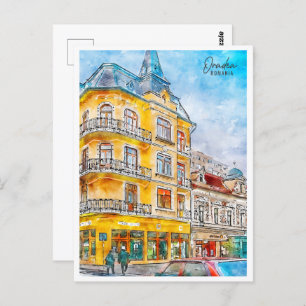 Oradea Romania Travel Place Watercolor Postcard
