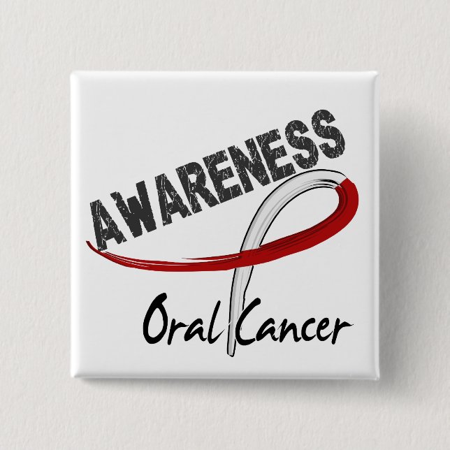 Oral Cancer Awareness 3 Pinback Button (Front)