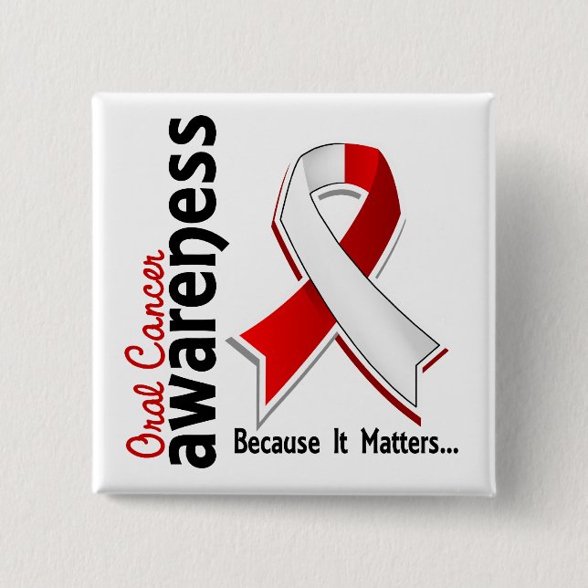 Oral Cancer Awareness 5 Button (Front)