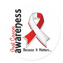 Oral Cancer Awareness 5 Classic Round Sticker