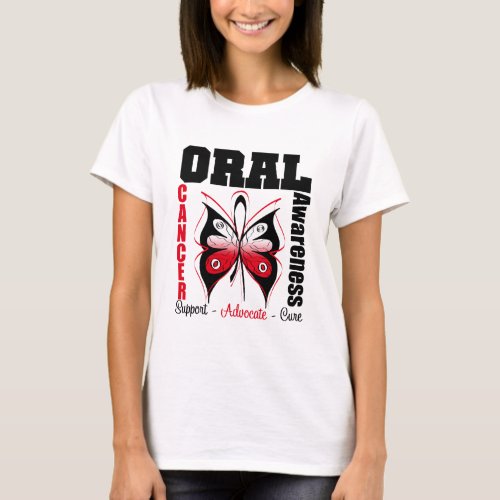 Oral Cancer Awareness Butterfly T_Shirt