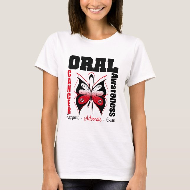 Oral Cancer Awareness Butterfly T-Shirt (Front)