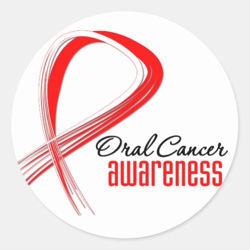 Oral Cancer Awareness Grunge Ribbon Classic Round Sticker