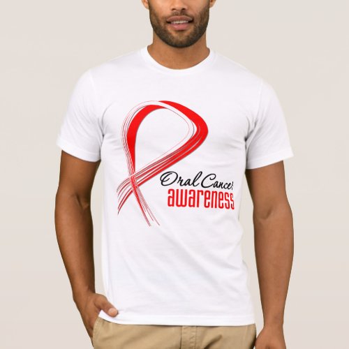 Oral Cancer Awareness Grunge Ribbon T_Shirt