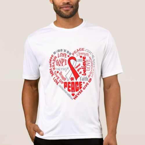 Oral Cancer Awareness Heart Words T_Shirt
