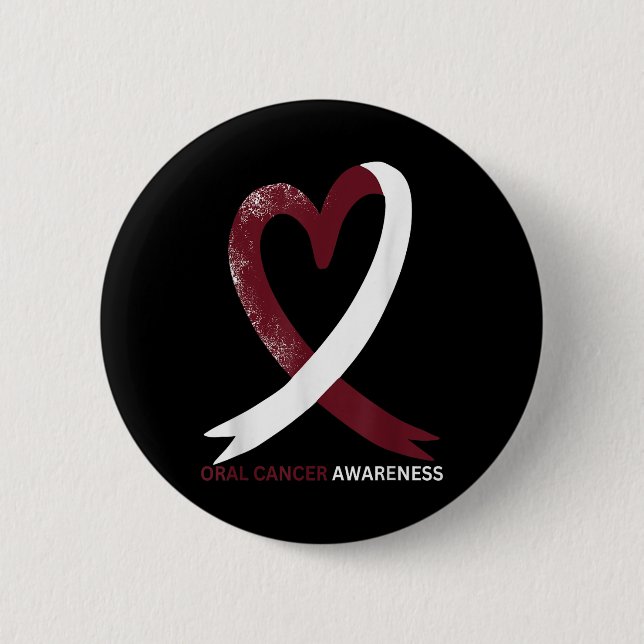 Oral Cancer Awareness Month 2024 Throat Head Neck Button (Front)