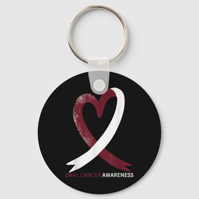 Oral Cancer Awareness Month 2024 Throat Head Neck Keychain (Front)