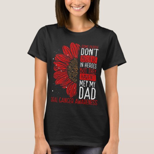 Oral Cancer Awareness Ribbon Dad Warrior T_Shirt