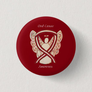 Oral Cancer Awareness Ribbon Stripes Angel Pins