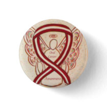 Oral Cancer Awareness Ribbon Stripes Angel Pins