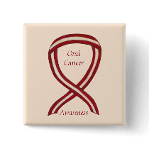 Oral Cancer Awareness Ribbon Stripes Custom Pins