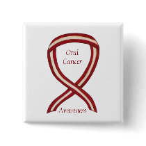 Oral Cancer Awareness Ribbon Stripes Custom Pins