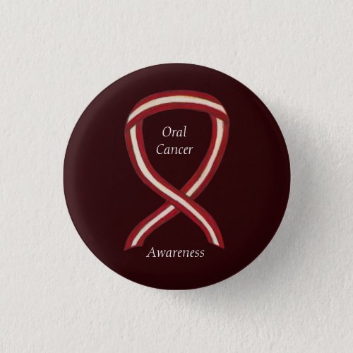 Oral Cancer Awareness Ribbon Stripes Custom Pins