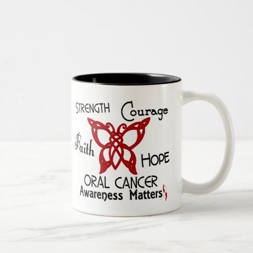 Oral Cancer Celtic Butterfly 3 Two_Tone Coffee Mug