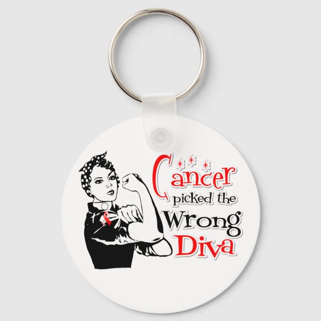 Oral Cancer Picked The Wrong Diva Keychain (Front)