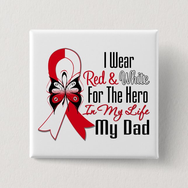 Oral Cancer Ribbon Hero My Dad Pinback Button (Front)