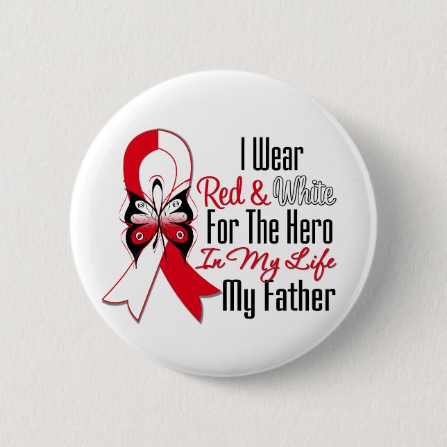 Oral Cancer Ribbon Hero My Father Button (Front)