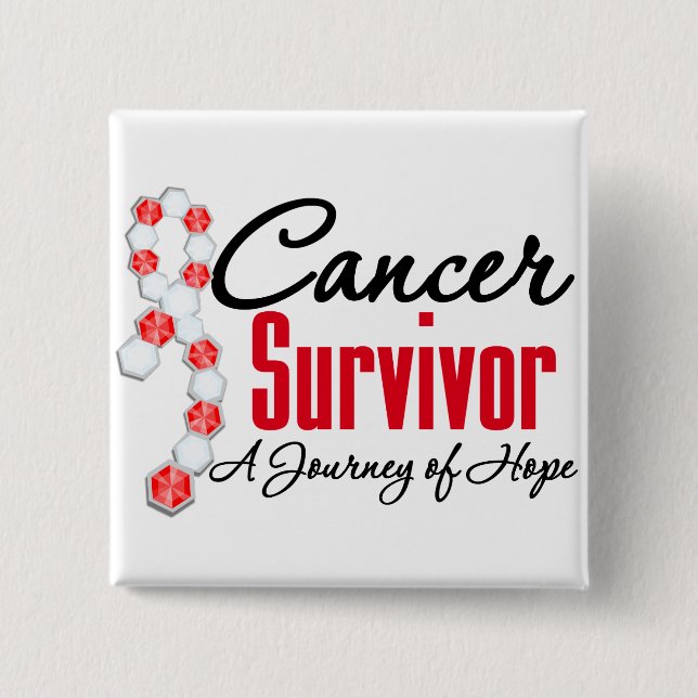 Oral Cancer Survivor Awareness Journey Ribbon Pinback Button (Front)