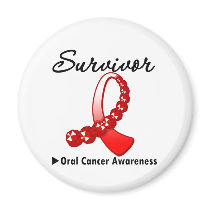 Oral Cancer Survivor Gemstone Ribbon Magnet