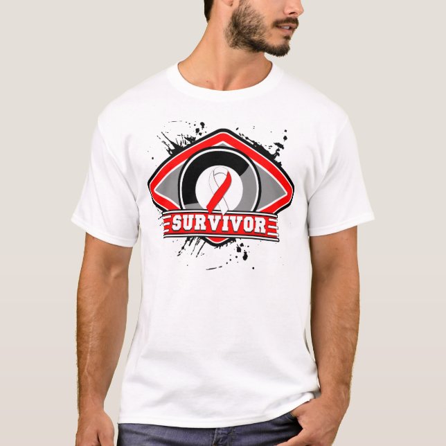Oral Cancer Survivor Grunge Logo T-Shirt (Front)