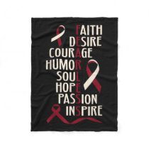 Oral Head Neck Cancer Awareness Fearless Fleece Blanket