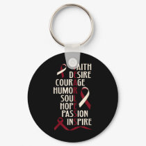 Oral Head Neck Cancer Awareness Fearless Keychain