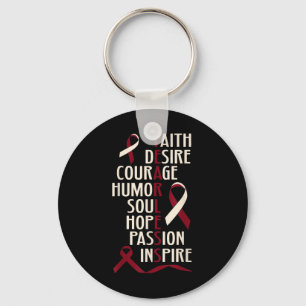 Oral Head Neck Cancer Awareness Fearless Keychain