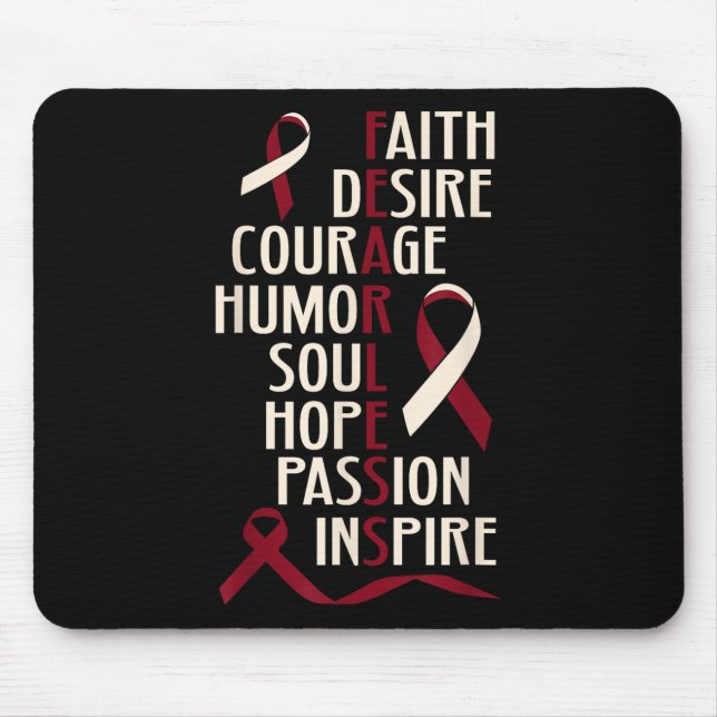 Oral Head Neck Cancer Awareness Fearless Mouse Pad (Front)