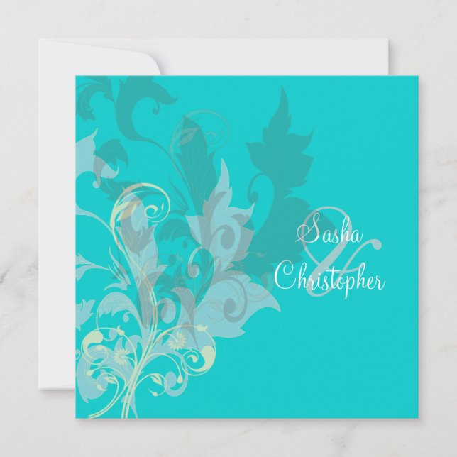 Oramental leaves/swirls  Wedding Invitations (Front)
