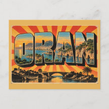 Oran Bay Cliffs Forests Vintage Travel Art