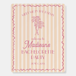 Oran Palm Spring Pastel Beach Bachelorette Welcome Foam Board