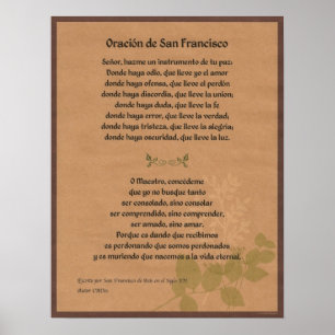 Orancion de San Fransisco Poster