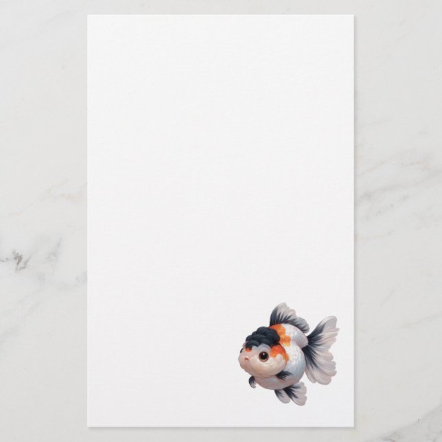 Oranda Goldfish Fancy Goldfish Fish Stationary Stationery (Front)