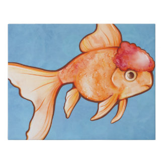 Oranda Goldfish Faux Canvas Print