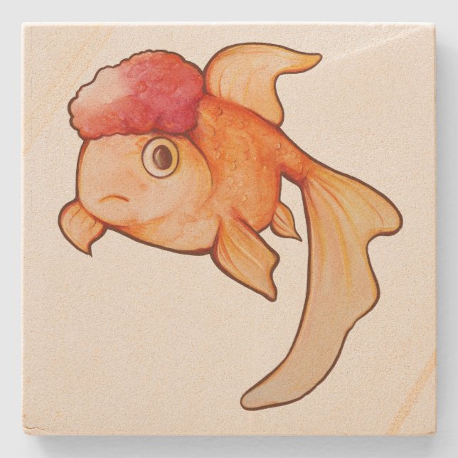 Oranda Goldfish Stone Coaster (Front)
