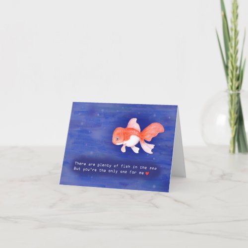 Oranda Goldfish Valentines Day  Anniversary Love Card