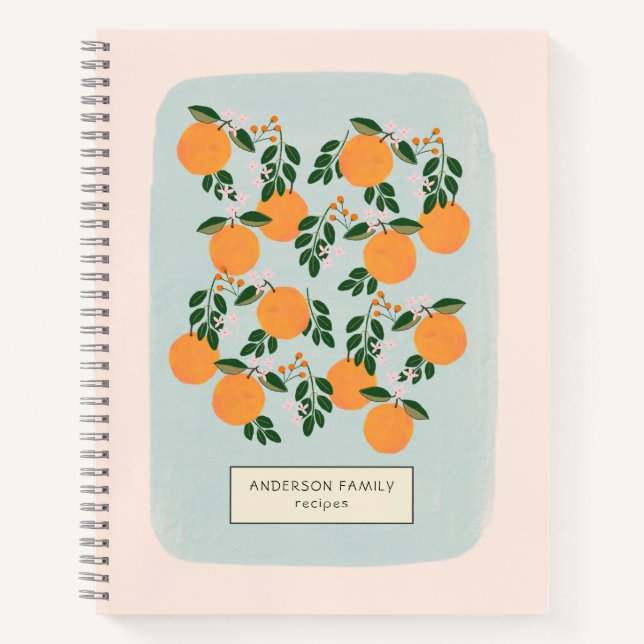 Orane Citrus Personalized Recipe  Notebook (Front)