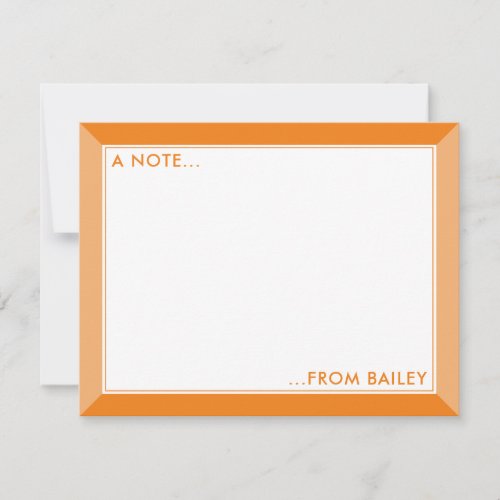 Orange 2_Tone Cute Girly Note Card