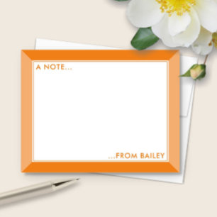 Orange 2-Tone Cute Girly Note Card