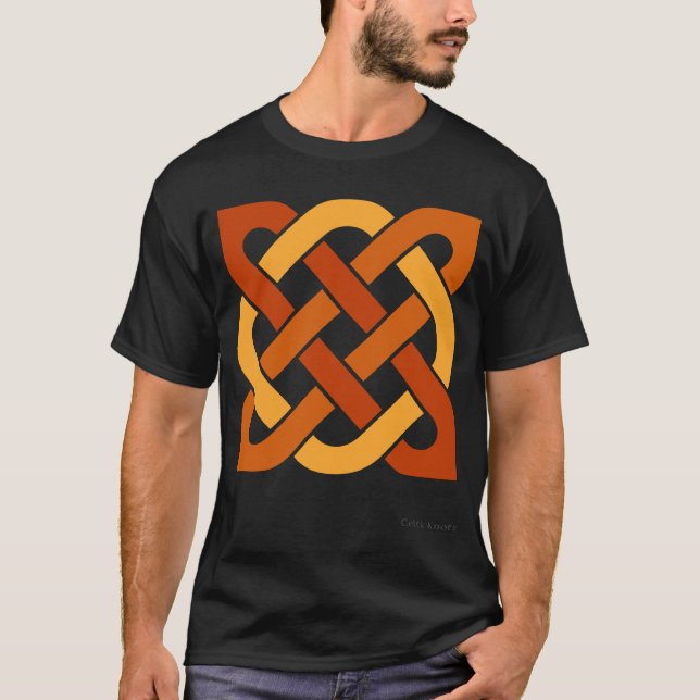 Orange 3-Color Celtic Knots T-Shirt (Front)