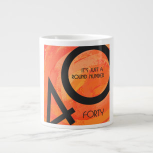 Orange 40 Decade Birthday Large Coffee Mug