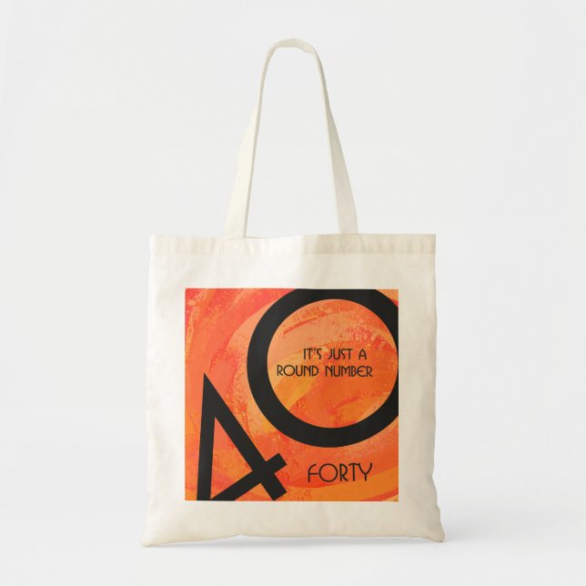 Orange 40 Decade Birthday Tote Bag (Front)